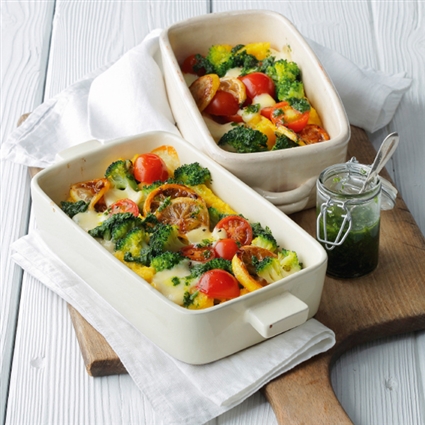 Gratinierte Polenta mit Bärlauchpesto