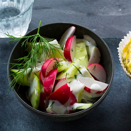 Gurken-Radieschen-Salat mit Dill