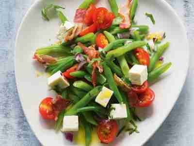 Bohnen-Tomaten-Salat mit Feta