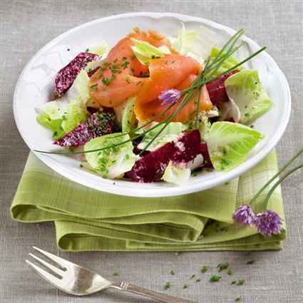 Rote-Bete-Salat mit Lachs