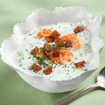 Gurkenkaltschale mit Garnelen