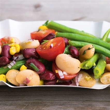 Bunter Bohnensalat mit Kräutern der Provence