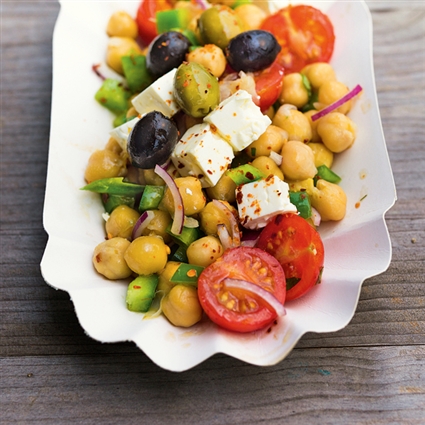 Kichererbsensalat mit Feta