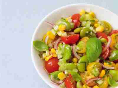 Dicke-Bohnen-Salat mit Honig-Öl Dressing