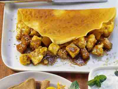 Buchweizencrêpes mit Kichererbsen