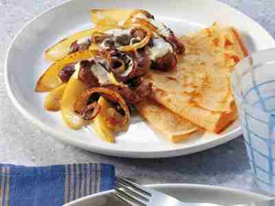 Crêpes mit Kalbsleber