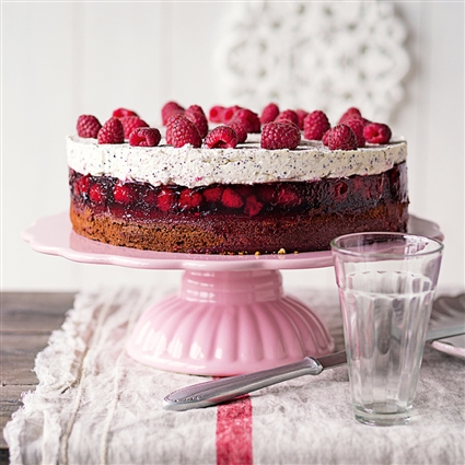 Himbeer-Mohntorte