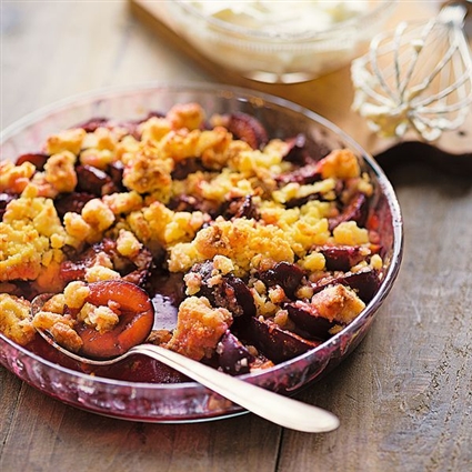 Zwetschgen-Crumble Auflauf