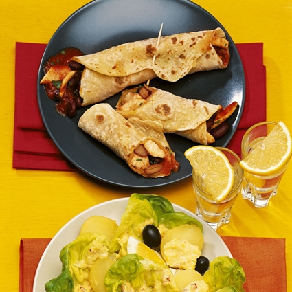 Tortillas mit Chilifüllung