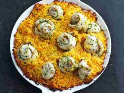 Schollenfilets mit Sahne-Couscous