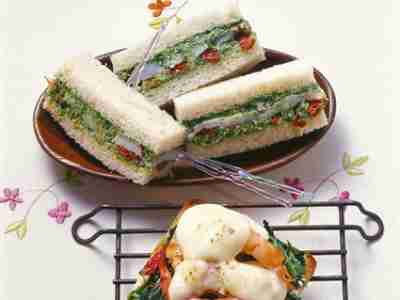 Spinatcreme-Sandwich