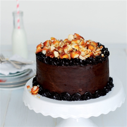 Macadamia-Schokoladen-Torte mit Salzkaramell