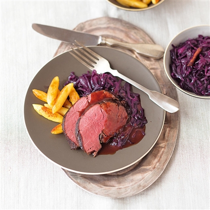 Rehkeule mit Zimtrotkohl