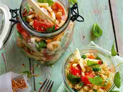 Pasta-Salat mit Kichererbsen