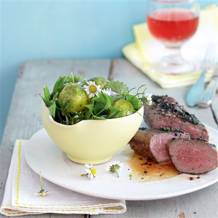 Kartoffelsalat mit Lamm