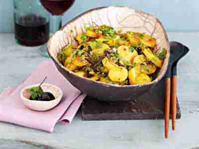 Kartoffelsalat mit Chermoula-Dressing