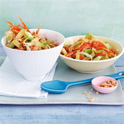 Kohlsalat mit Erdnussdressing
