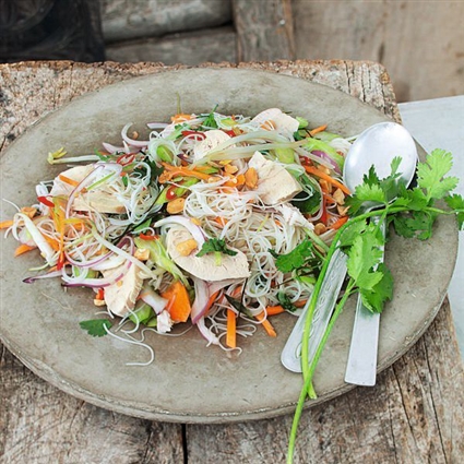 Hähnchen-Reisnudel-Salat