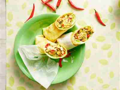 Asia-Pfannkuchen-Wrap