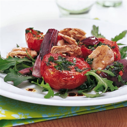Thunfischsalat mit Ofentomaten