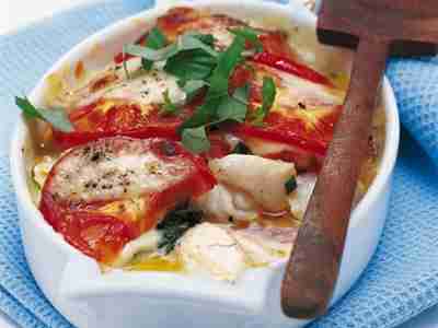 Fisch-Gratin mit Tomaten