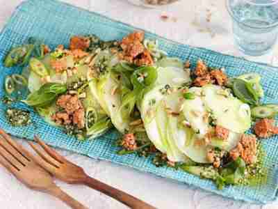 Veganes Kohlrabi-Tofu-Carpaccio
