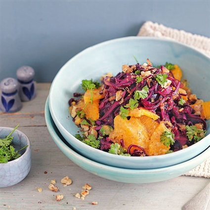 Veganer Rotkohl-Orangen-Salat