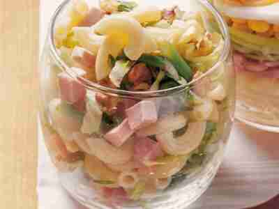 Nudelsalat mit Endivie und Schinken