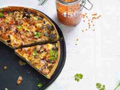 Linsen-Auberginen-Quiche