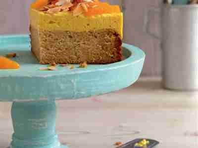 Vegane Mango-Orangen-Torte im Kleinformat