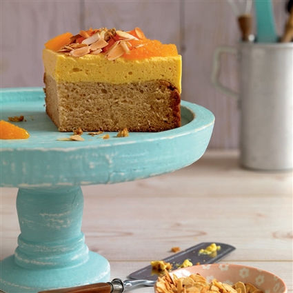 Vegane Mango-Orangen-Torte im Kleinformat