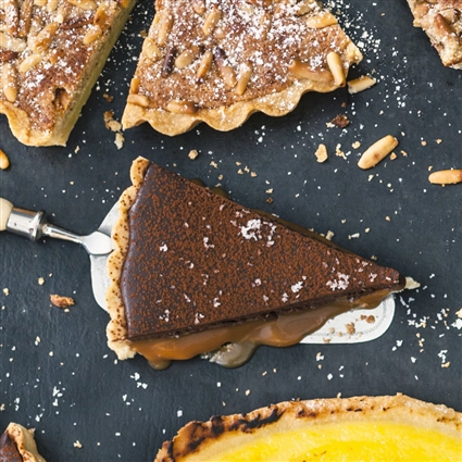 Tarte au chocolat et caramel salé – Schoko-Karamell-Tarte