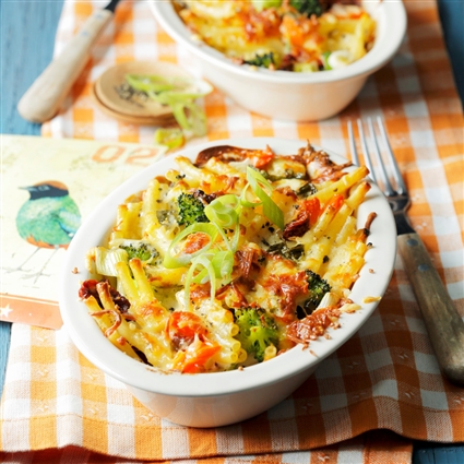 Nudelauflauf mit Käse und Gemüse