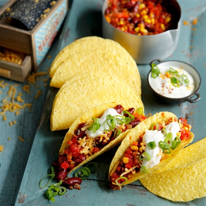 Tacos mit Chili und Orangencreme