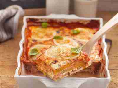 Zucchini-Schinken-Lasagne mit Parmesancreme