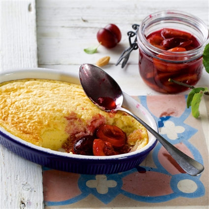 Grießauflauf mit Zwetschgen