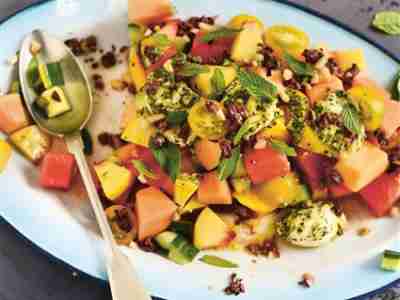 Melonensalat mit Pesto