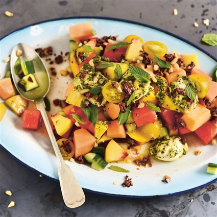 Melonensalat mit Pesto