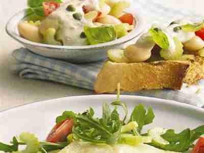 Bohnensalat mit Sellerie und Thunfischsauce