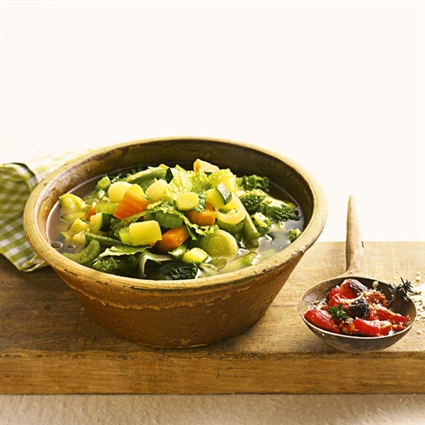 Minestrone mit Ofentomaten