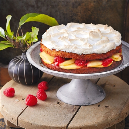 Äppeltårta mit Himbeeren