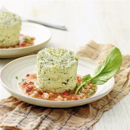 Kräuter-Flans mit Radieschen-Vinaigrette