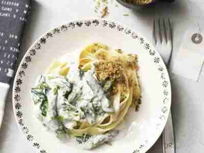 Spinat-Spargel-Pasta
