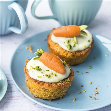 Rübli-Muffins mit weißer Schokolade