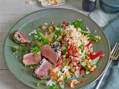 Kichererbsen-Reis-Salat mit Thunfisch
