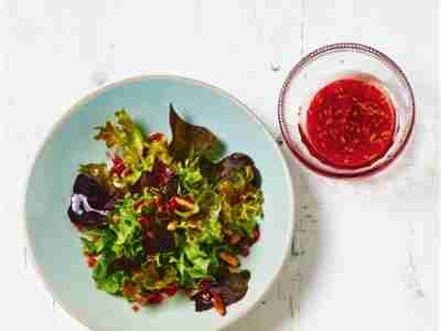 Blattsalat, Zitrone, Himbeere