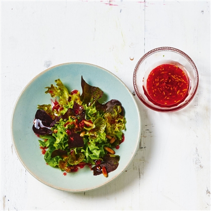 Blattsalat, Zitrone, Himbeere