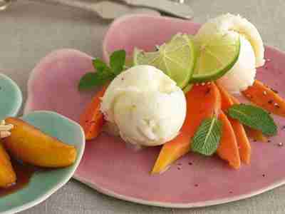Limetten-Kokos-Sorbet
