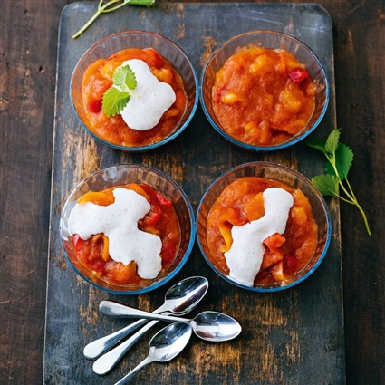 Apfelgrütze mit Zimtjoghurt