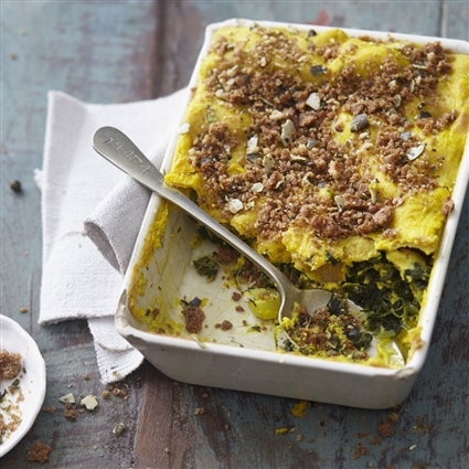 Spinat-Tofu-Lasagne mit Kurkuma